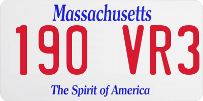 MA license plate 190VR3