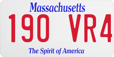 MA license plate 190VR4