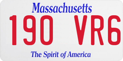 MA license plate 190VR6