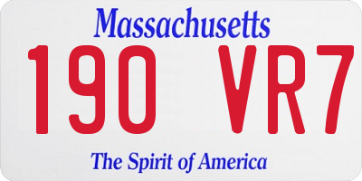 MA license plate 190VR7