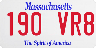 MA license plate 190VR8