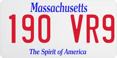 MA license plate 190VR9
