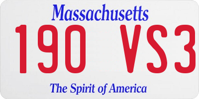 MA license plate 190VS3