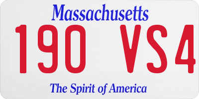 MA license plate 190VS4