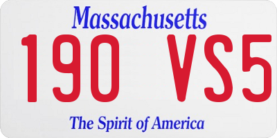 MA license plate 190VS5