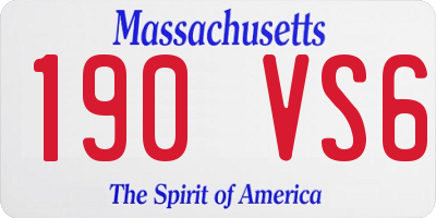 MA license plate 190VS6