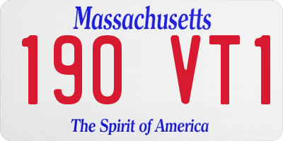 MA license plate 190VT1