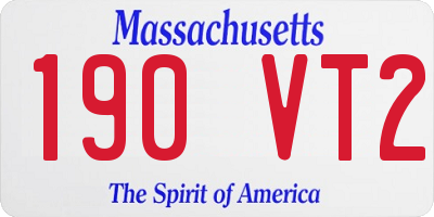MA license plate 190VT2