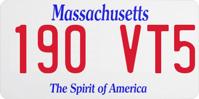 MA license plate 190VT5