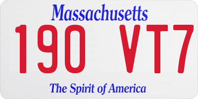 MA license plate 190VT7