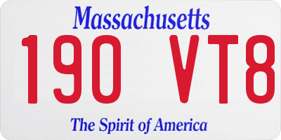 MA license plate 190VT8