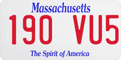 MA license plate 190VU5