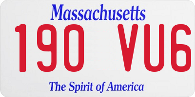 MA license plate 190VU6
