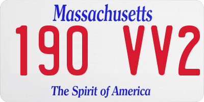 MA license plate 190VV2