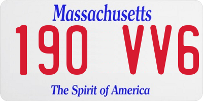 MA license plate 190VV6