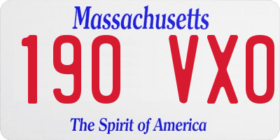 MA license plate 190VX0