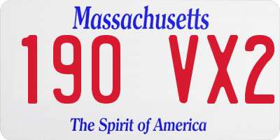 MA license plate 190VX2