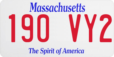 MA license plate 190VY2
