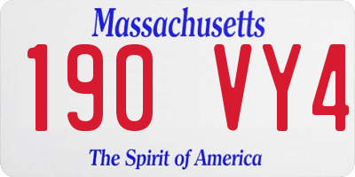 MA license plate 190VY4