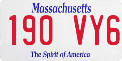 MA license plate 190VY6