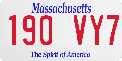 MA license plate 190VY7