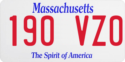 MA license plate 190VZ0
