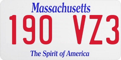 MA license plate 190VZ3