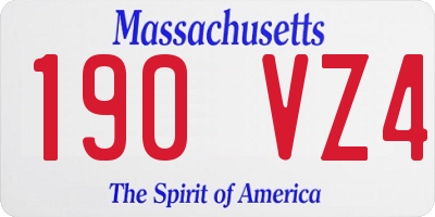 MA license plate 190VZ4