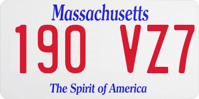 MA license plate 190VZ7