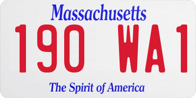 MA license plate 190WA1