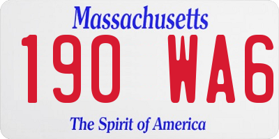 MA license plate 190WA6