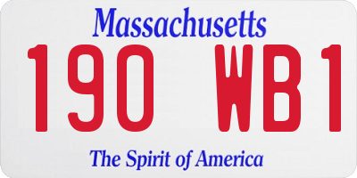 MA license plate 190WB1