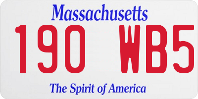 MA license plate 190WB5