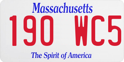 MA license plate 190WC5