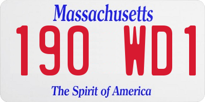 MA license plate 190WD1