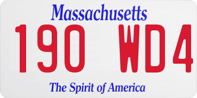 MA license plate 190WD4