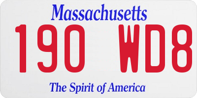 MA license plate 190WD8