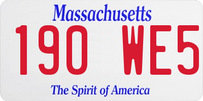 MA license plate 190WE5