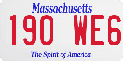 MA license plate 190WE6