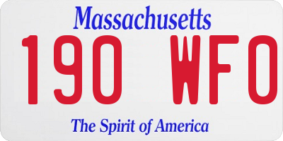 MA license plate 190WF0