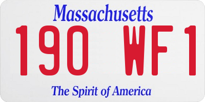 MA license plate 190WF1