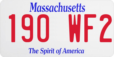 MA license plate 190WF2