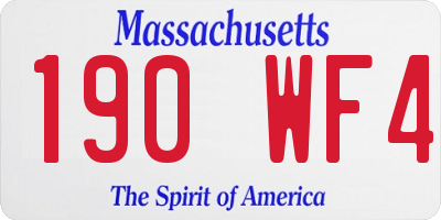 MA license plate 190WF4