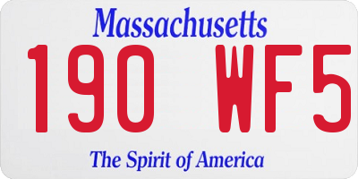 MA license plate 190WF5
