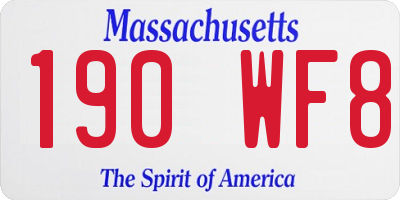 MA license plate 190WF8
