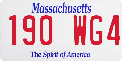 MA license plate 190WG4