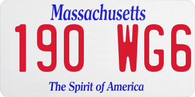 MA license plate 190WG6