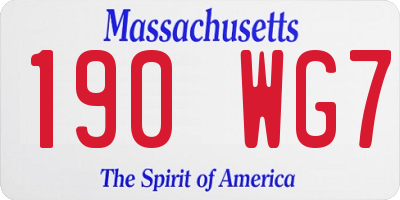 MA license plate 190WG7