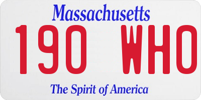 MA license plate 190WH0