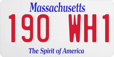 MA license plate 190WH1